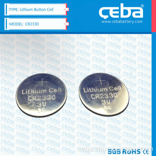 Lithium 3V button cell battery CR2330 high quality